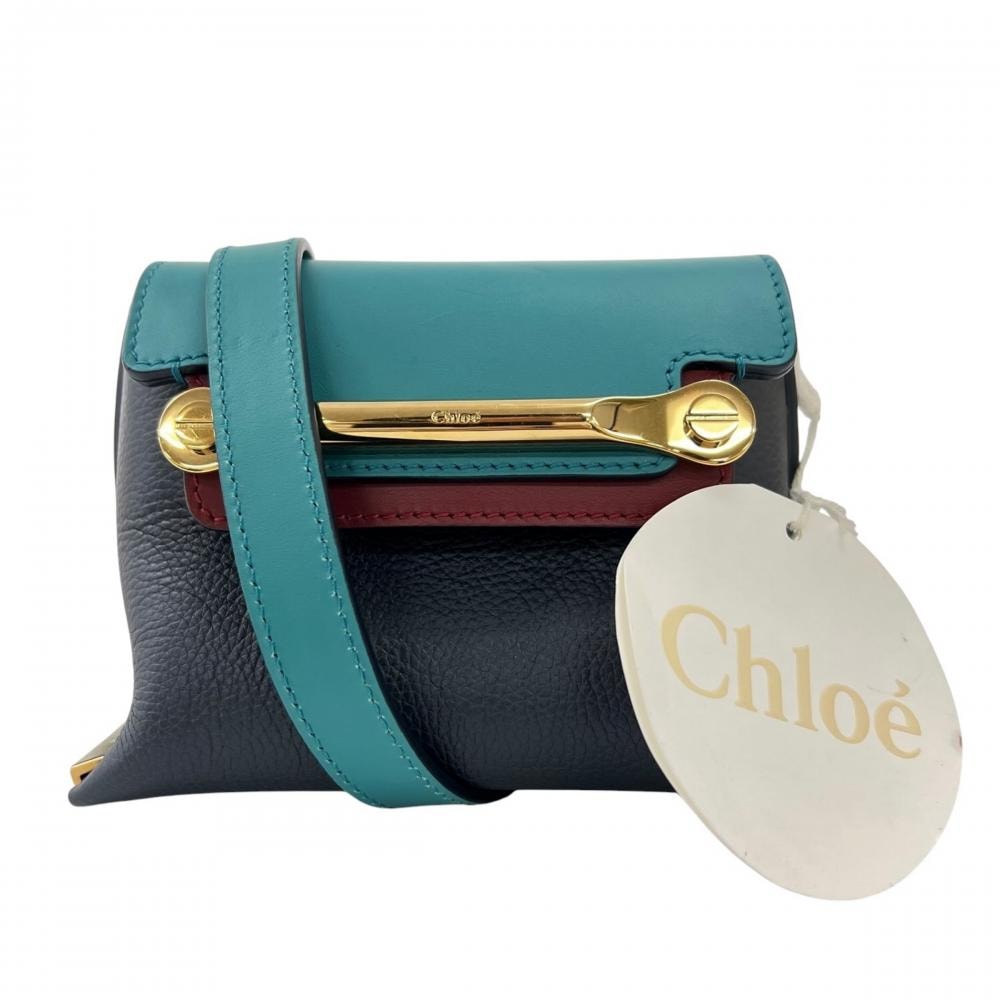 Chloe クロエ ショルダーバッグ クレア ミニ 斜め掛け カーフ メタル バイカラー ゴールド金具 レディース【中古品】