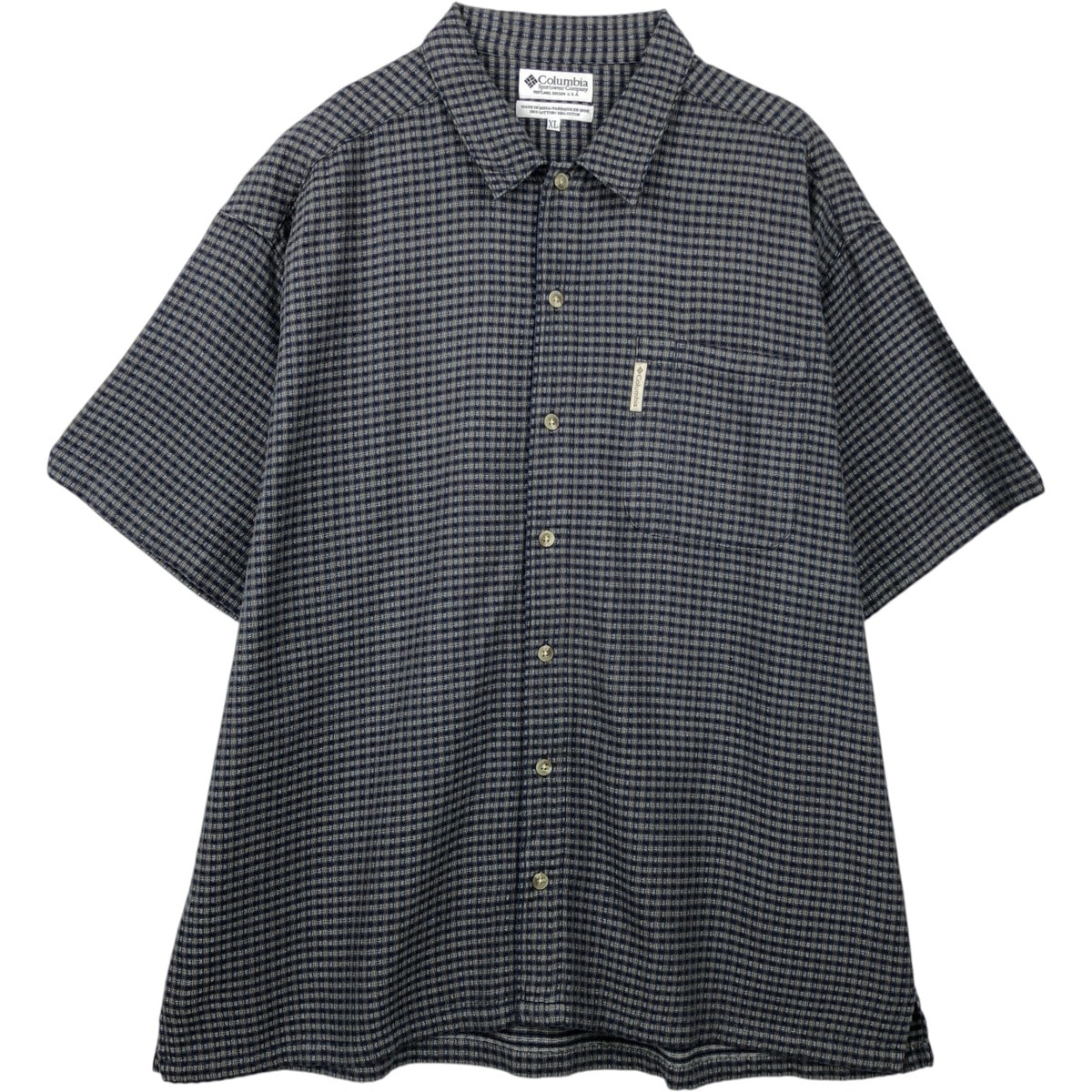 古着 90~00年代 コロンビア Columbia 半袖 コットン チェックシャツ ボックスシャツ メンズXL相当/eaa655911