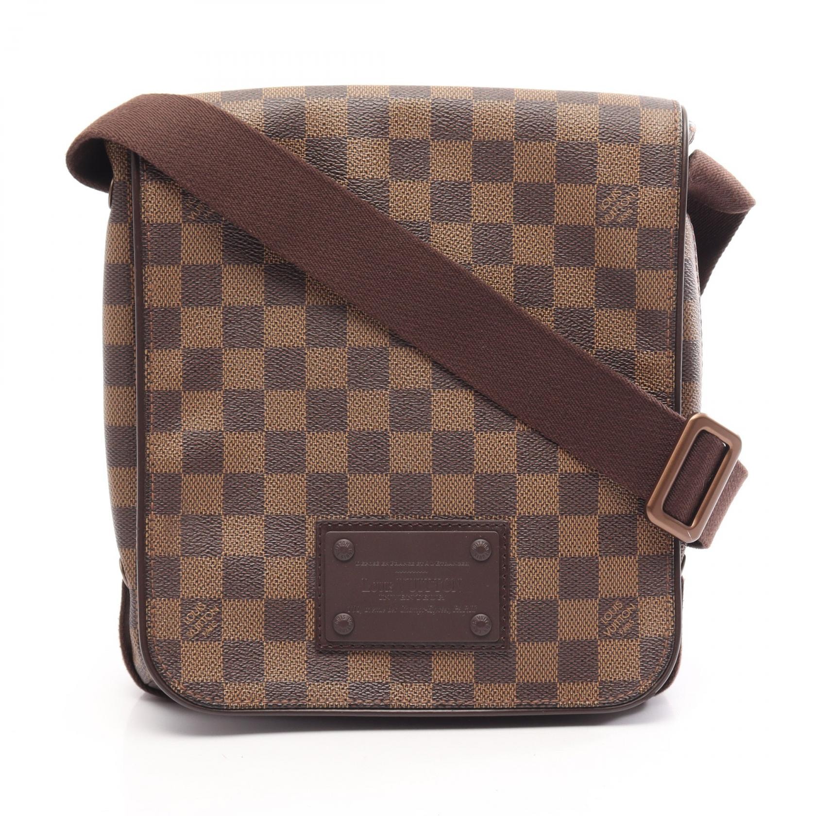 ルイ・ヴィトン LOUIS VUITTON ブルックリンPM ダミエエベヌ ショルダーバッグ バッグ PVCコーティングキャンバス レザー メンズ レディース ブラウン系 N51210 【中古】