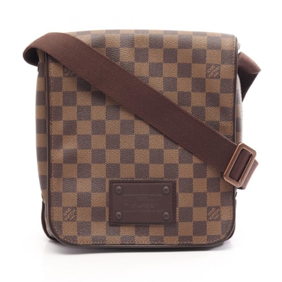 ルイ・ヴィトン LOUIS VUITTON ブルックリンPM ダミエエベヌ ショルダーバッグ バッグ PVCコーティングキャンバス レザー メンズ レディース ブラウン系 N51210 【中古】