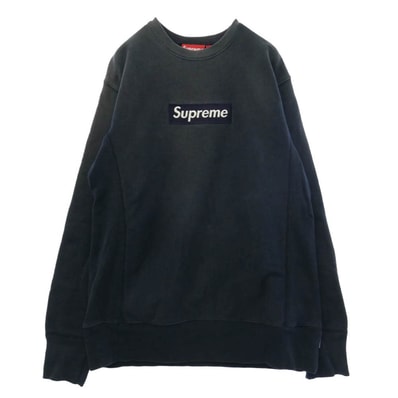 Supreme シュプリーム 24AW 【フェイクバスターズ鑑定済】90s 00s Box Logo Crewneck Sweatshirt 初期 紙タグ ボックスロゴ クルーネック スウェット シャツ ネイビー系 M【中古】