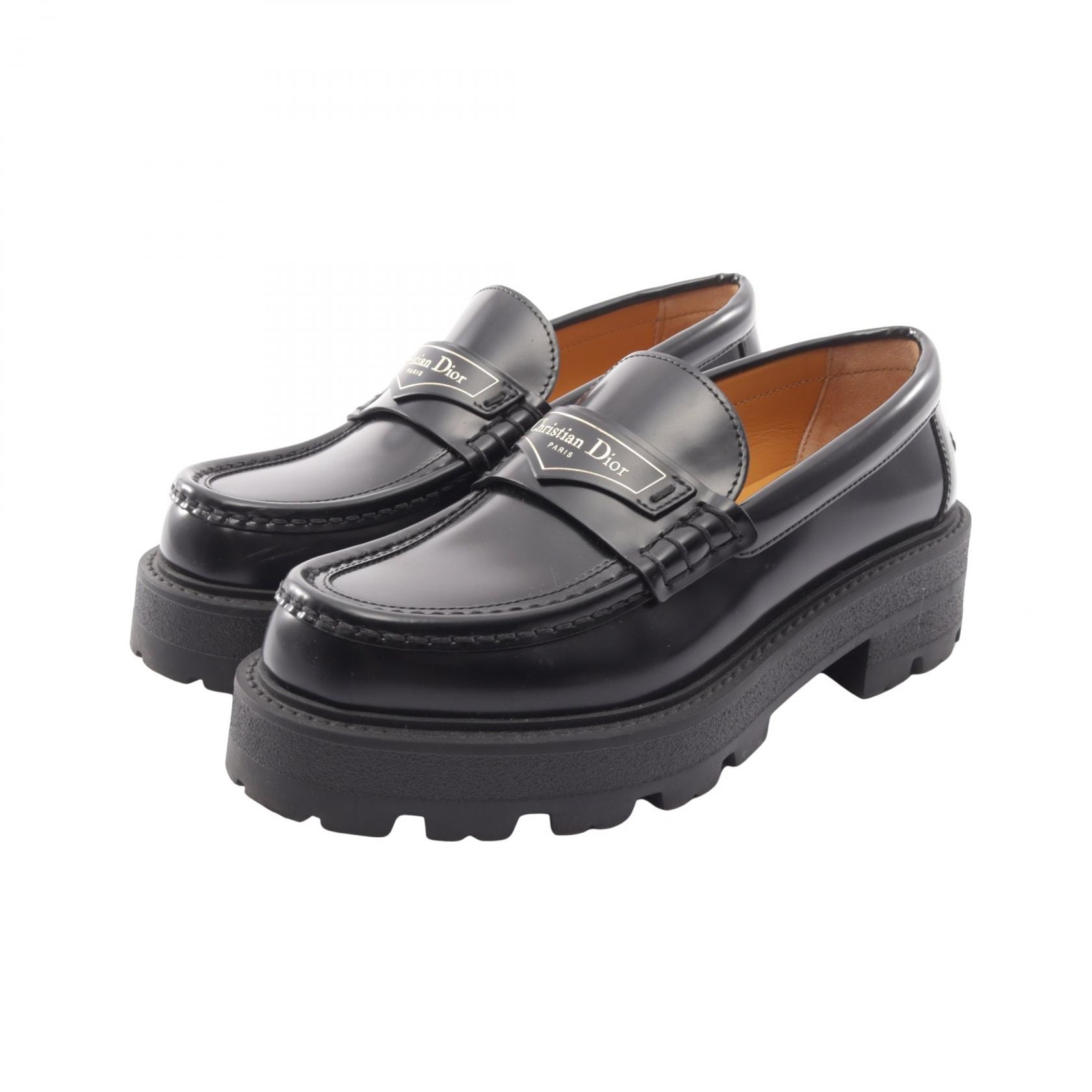ディオール Dior Dior Boy プラットフォーム ローファー 靴 レザー レディース ブラック系 【中古】