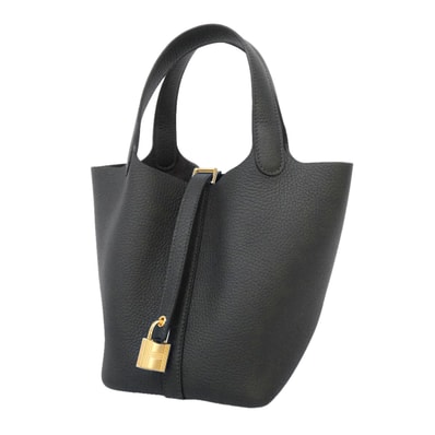 ★SALE【6ie7194】エルメス ハンドバッグ ピコタンロックPM トリヨンクレマンス ブルーニュイ ゴールド金具 G刻印【中古】レディース
