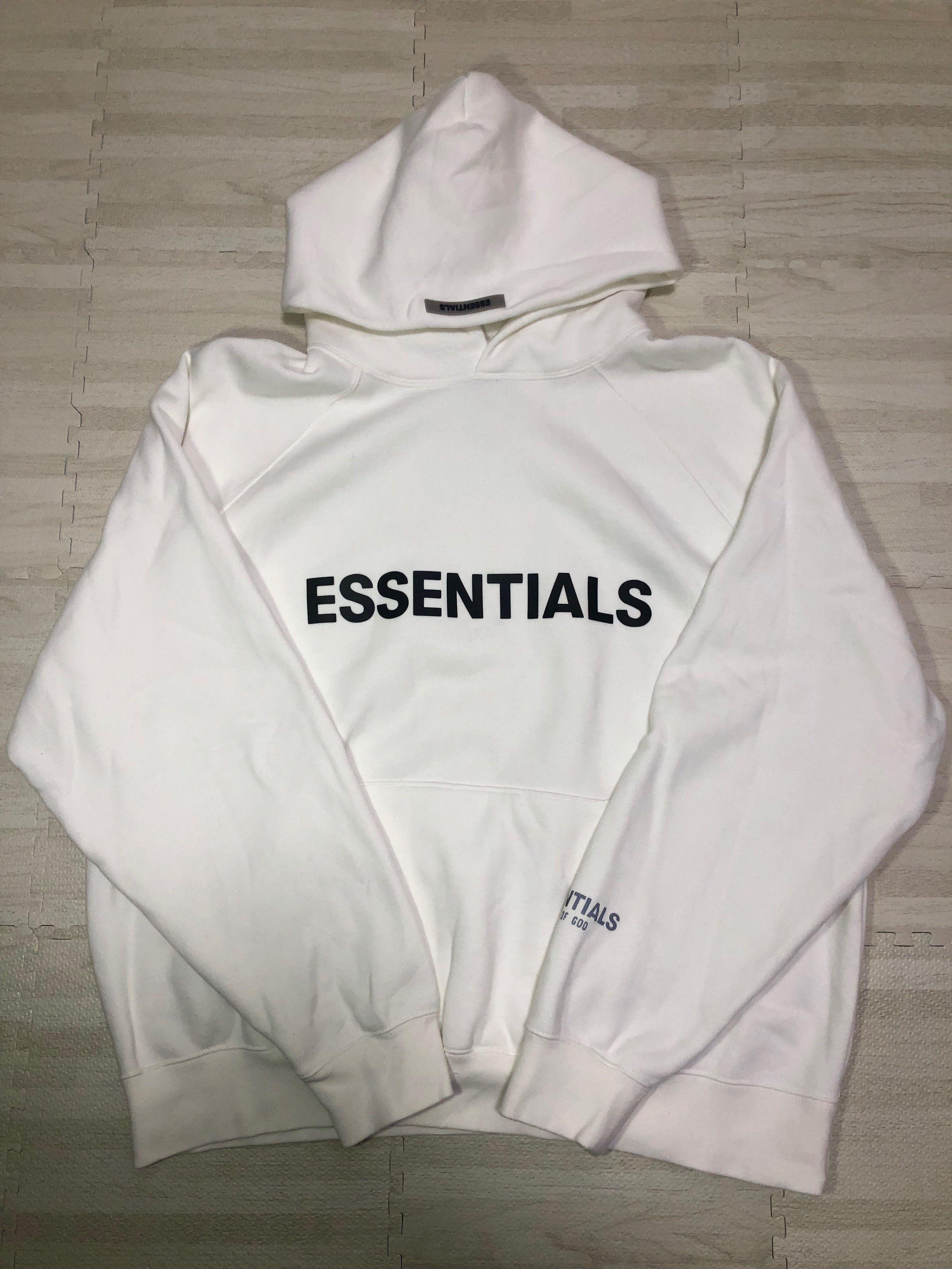 FEAR OF GOD ESSENTIALS 3D Silicon Applique Pullover Hoodie "White"