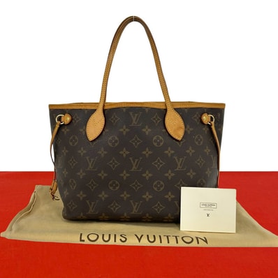 LOUIS VUITTON ルイヴィトン ネヴァーフル PM モノグラム レザー PVC トートバッグ ブラウン
72-10