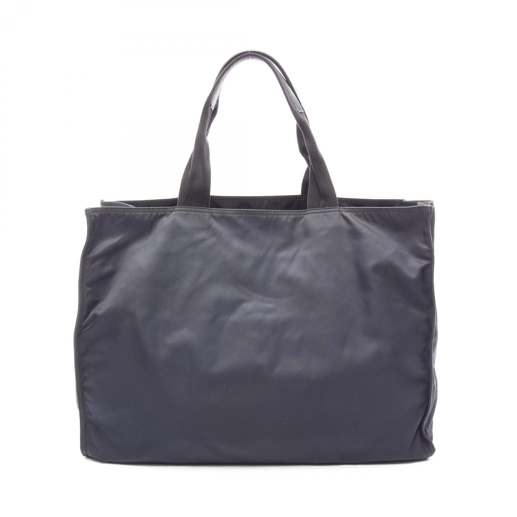 プラダ PRADA トートバッグ バッグ ナイロン サフィアーノレザー メンズ レディース ネイビー系 / ブラック系 【中古】