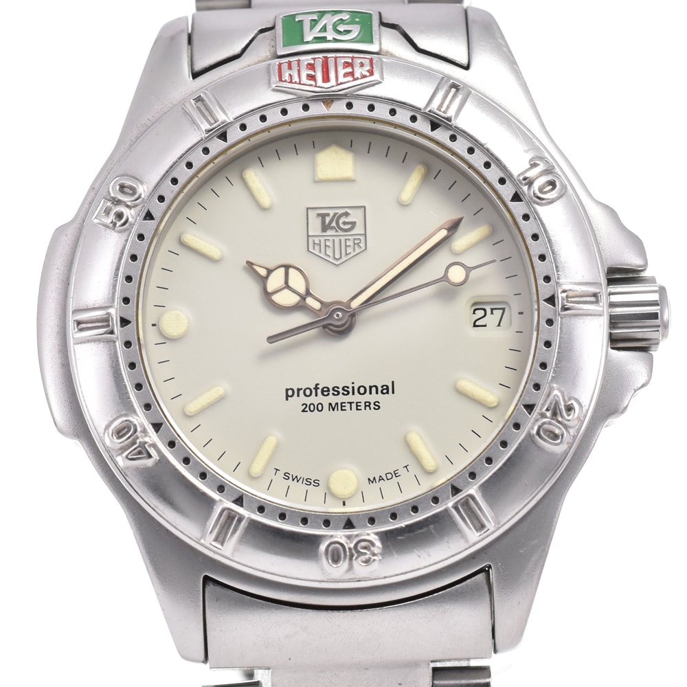 タグホイヤー TAG HEUER 999.713K 4000 プロフェッショナル ライトグレー クォーツ ボーイズ 良品 腕時計 E#146748