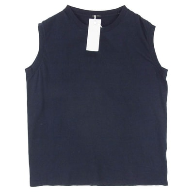 COMOLI コモリ 23SS X01-05010 空紡天竺 ノースリーブ 半袖 Tシャツ ネイビー系 3【中古】