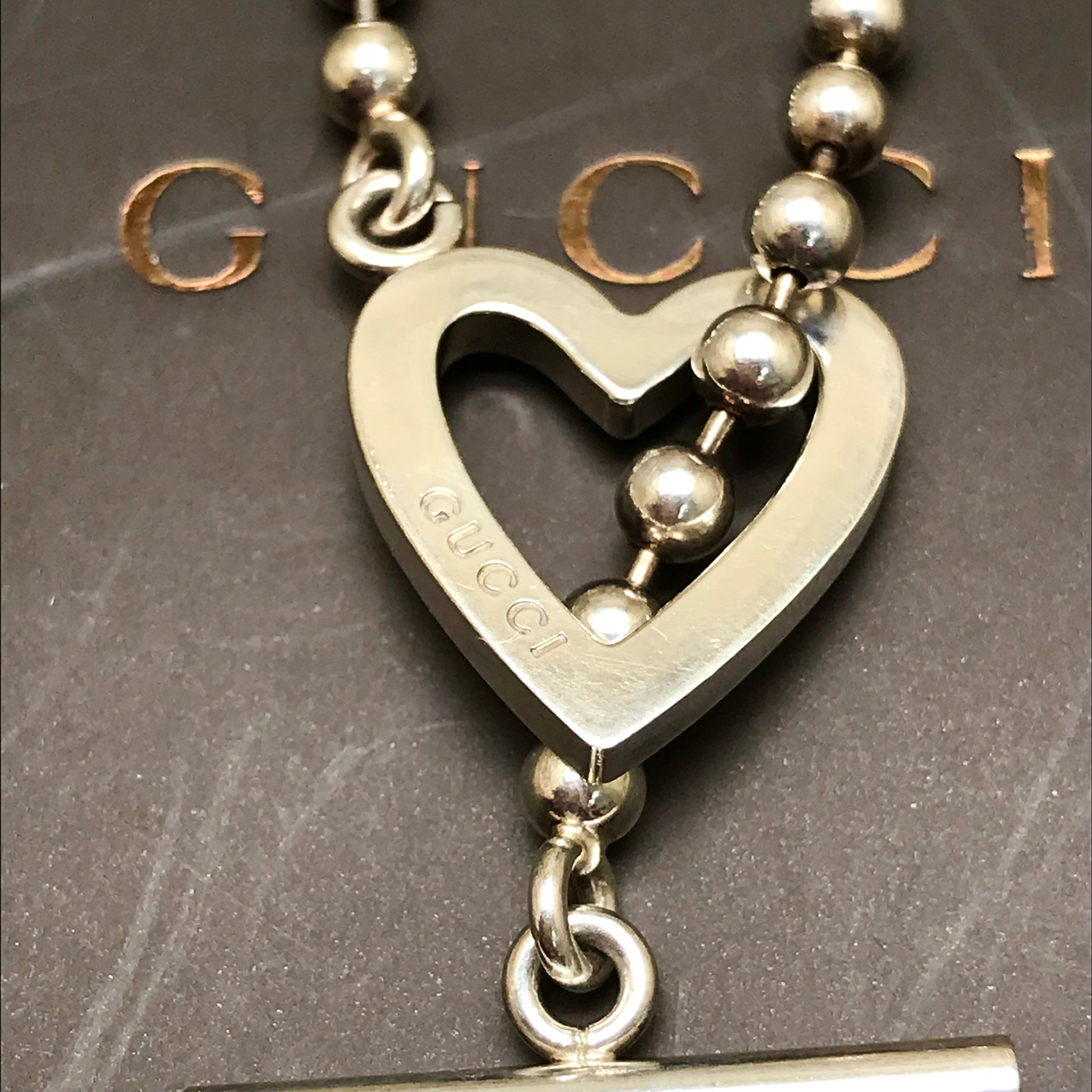 グッチ ネックレス ボールチェーン トグルハート S2248