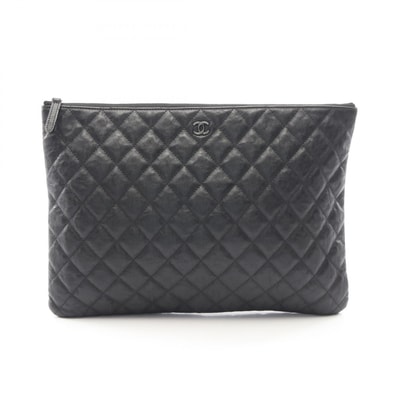 シャネル CHANEL マトラッセ ブラック金具 セカンドバッグ クラッチバッグ バッグ レザー レディース ブラック系 【中古】