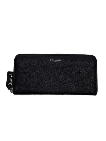 Saint Laurent Round Fastener Wallet "Black"