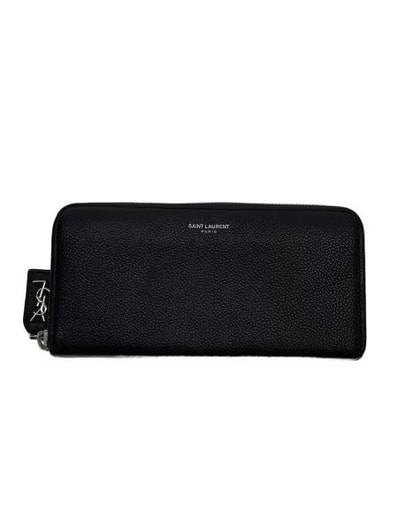 Saint Laurent Round Fastener Wallet "Black"