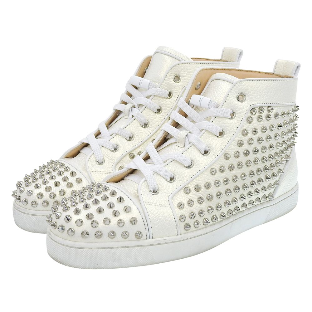 クリスチャンルブタン LOU PIK STRASS スニーカー シューズ メンズ ホワイト 27.5cm 42.5