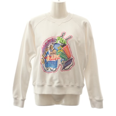 エルメス HERMES CHEVALOSCOP 23SS 36 3E4626DA スウェット コットン ホワイト ネオン メンズ レディース【中古】【SAランク】