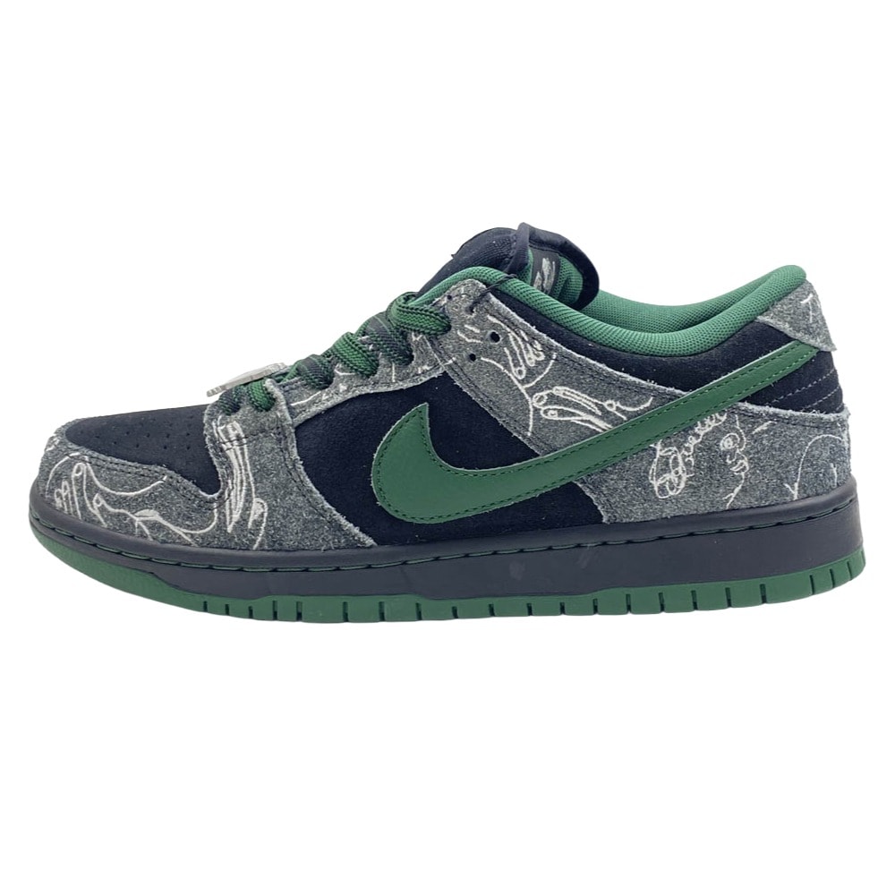 NIKE ナイキ スニーカー HF7743-001 × There Skateboards SB Dunk Low Pro Anthracite and Gorge Green ダンク ロー プロ ローカットスニーカー 27cm【極上美品】【中古】