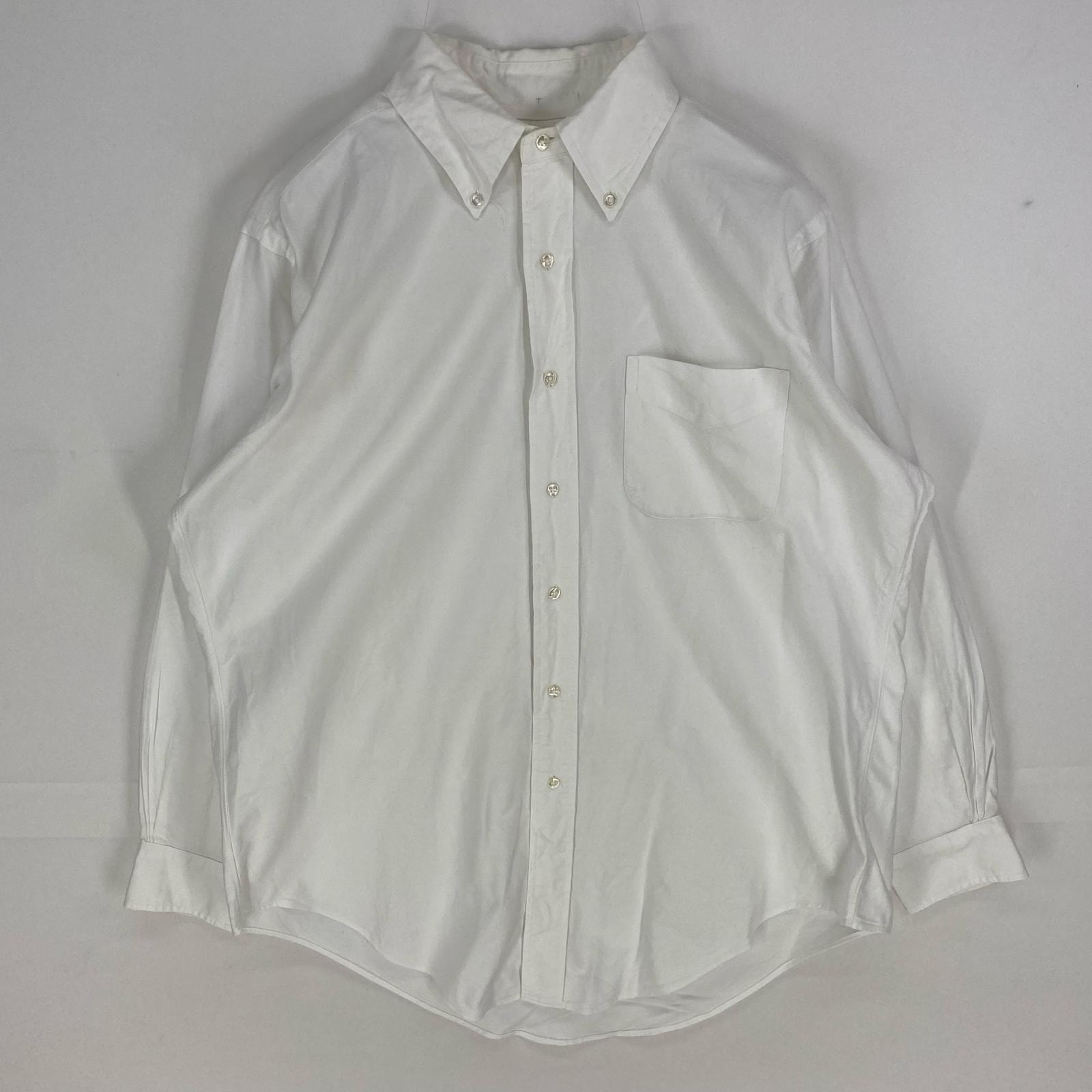 古着 90's/90年代 ブルックスブラザーズ Brooks Brothers USA製 長袖シャツ ボタンダウン ロングスリーブ M  ホワイト系 メンズ