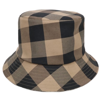 クリスチャンディオール 【美品】04CHE923I142 TEDDY-D ブロックチェック リバーシブル ボブハット 58