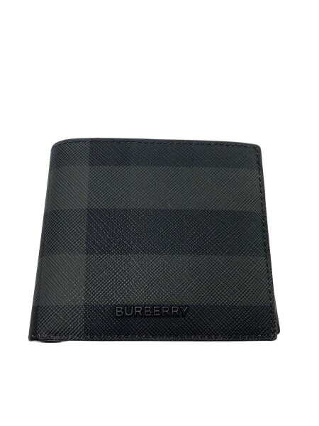 Burberry Check International Befold Coin Wallet "Charcoal"