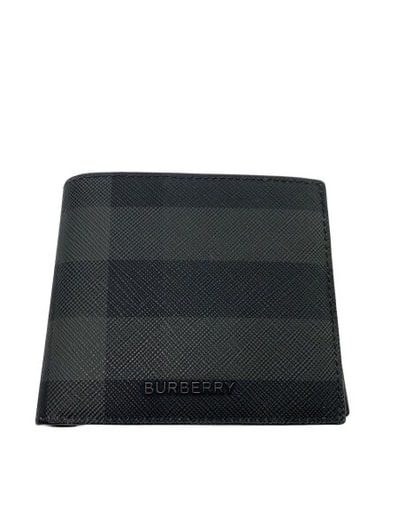 Burberry Check International Befold Coin Wallet "Charcoal"