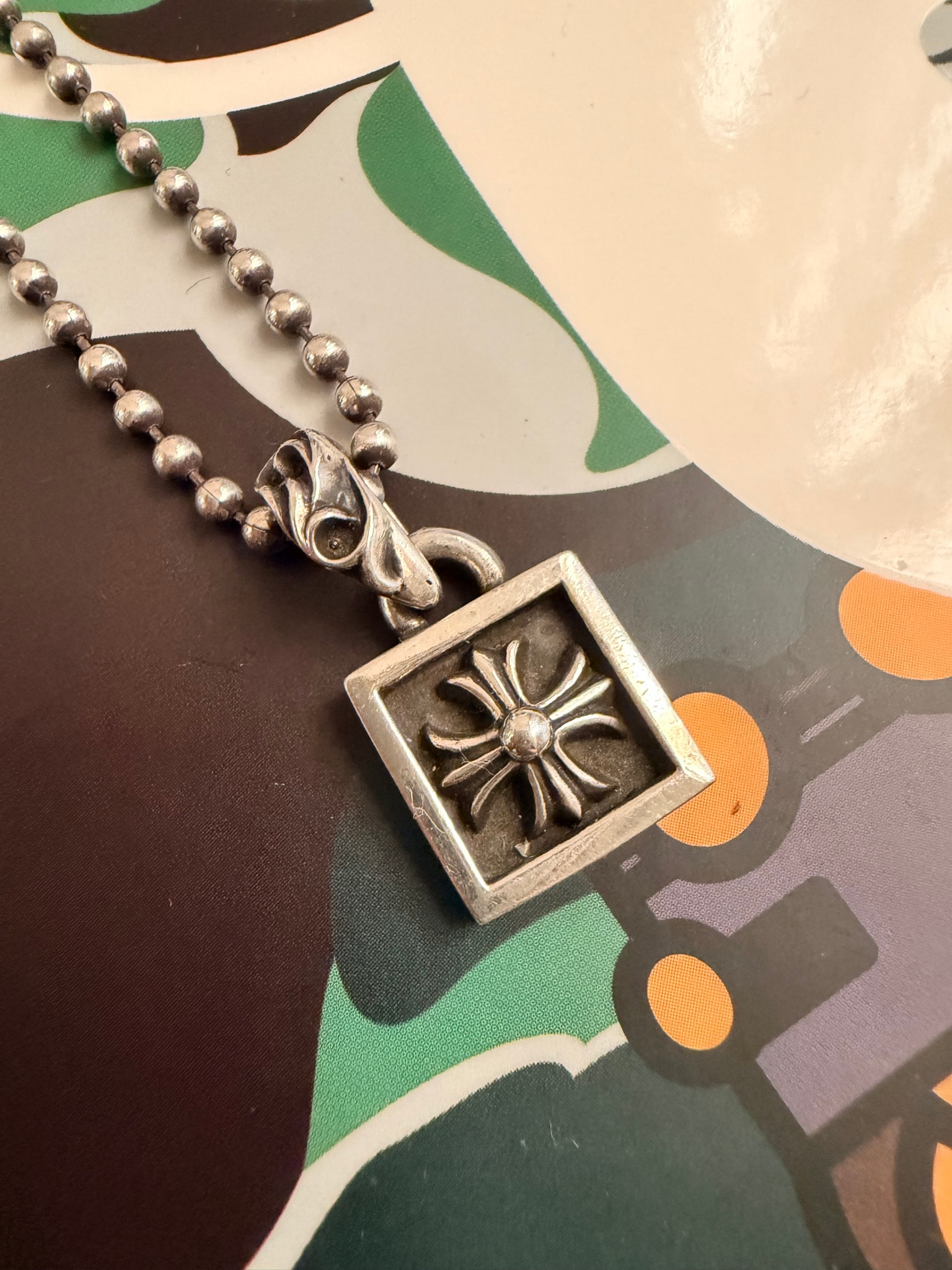Chrome Hearts Framed CH Plus Charm "Silver"