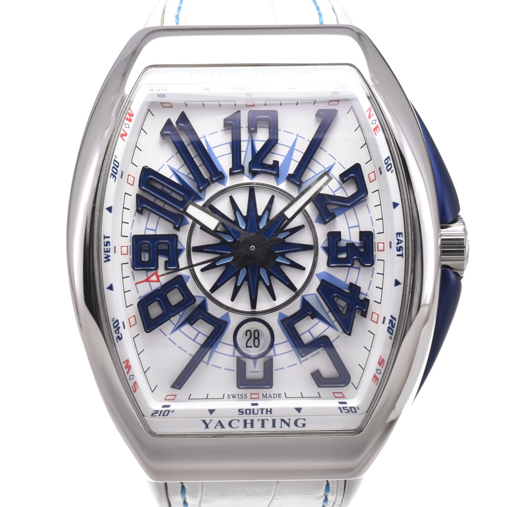 フランクミュラー FRANCK MULLER V45SCDT ヴァンガード ヨッティング ホワイト 自動巻き メンズ 美品 箱・保証書付き 腕時計 L#150912