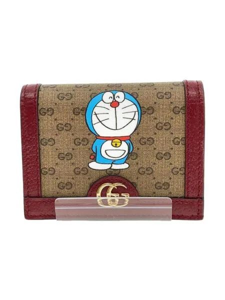 グッチ x ドラえもん GGスプリーム キャンバス ミニウォレット "ベージュ/エボニー/チェリーレッド" 647788 2TWAG 8580