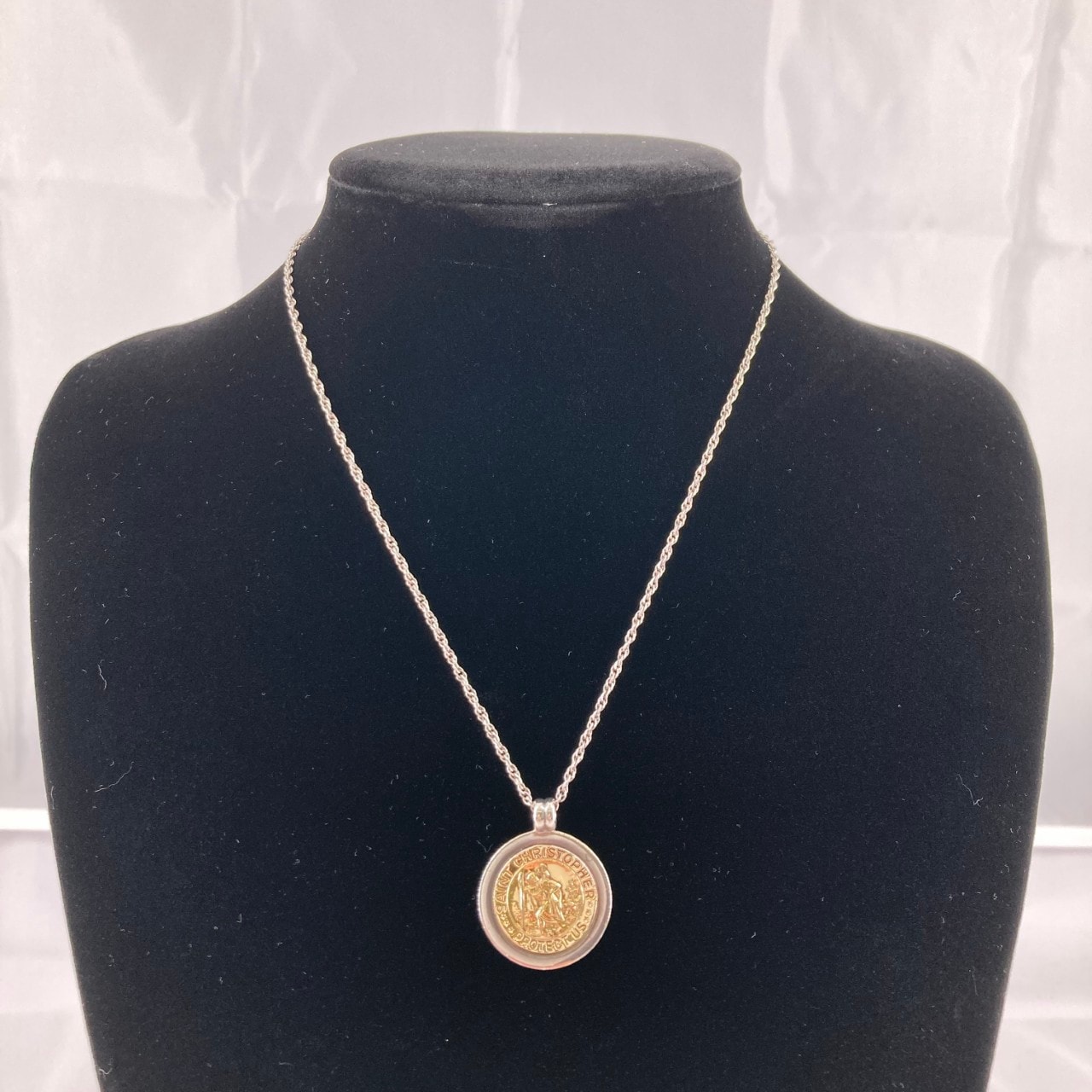 TIFFANY&CO(ティファニー) セントクリストファー コイン ネックレス K18/SV925 14.2g シルバー