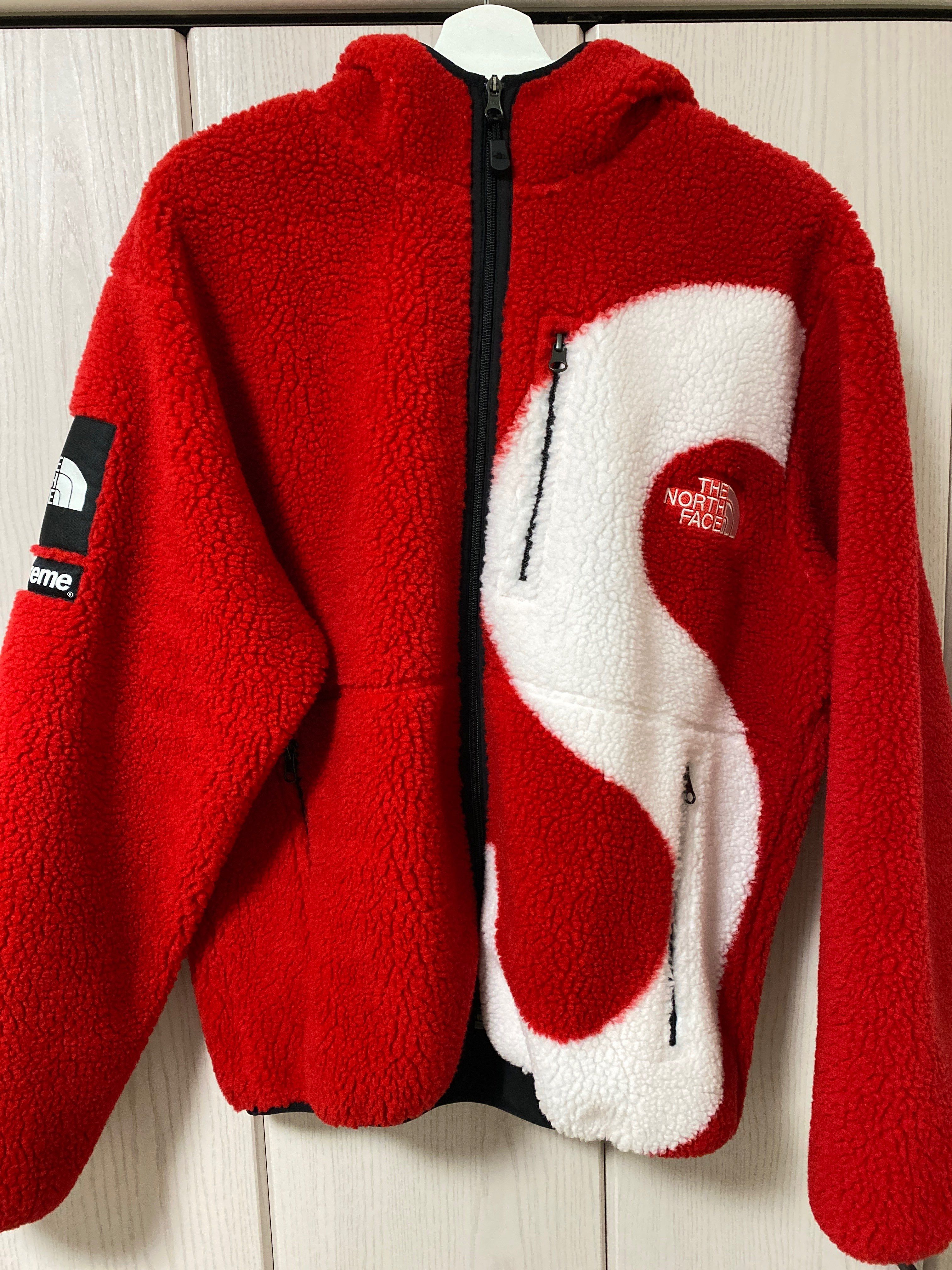 Supreme x The North Face S Logo Hooded Fleece Jacket "Red"