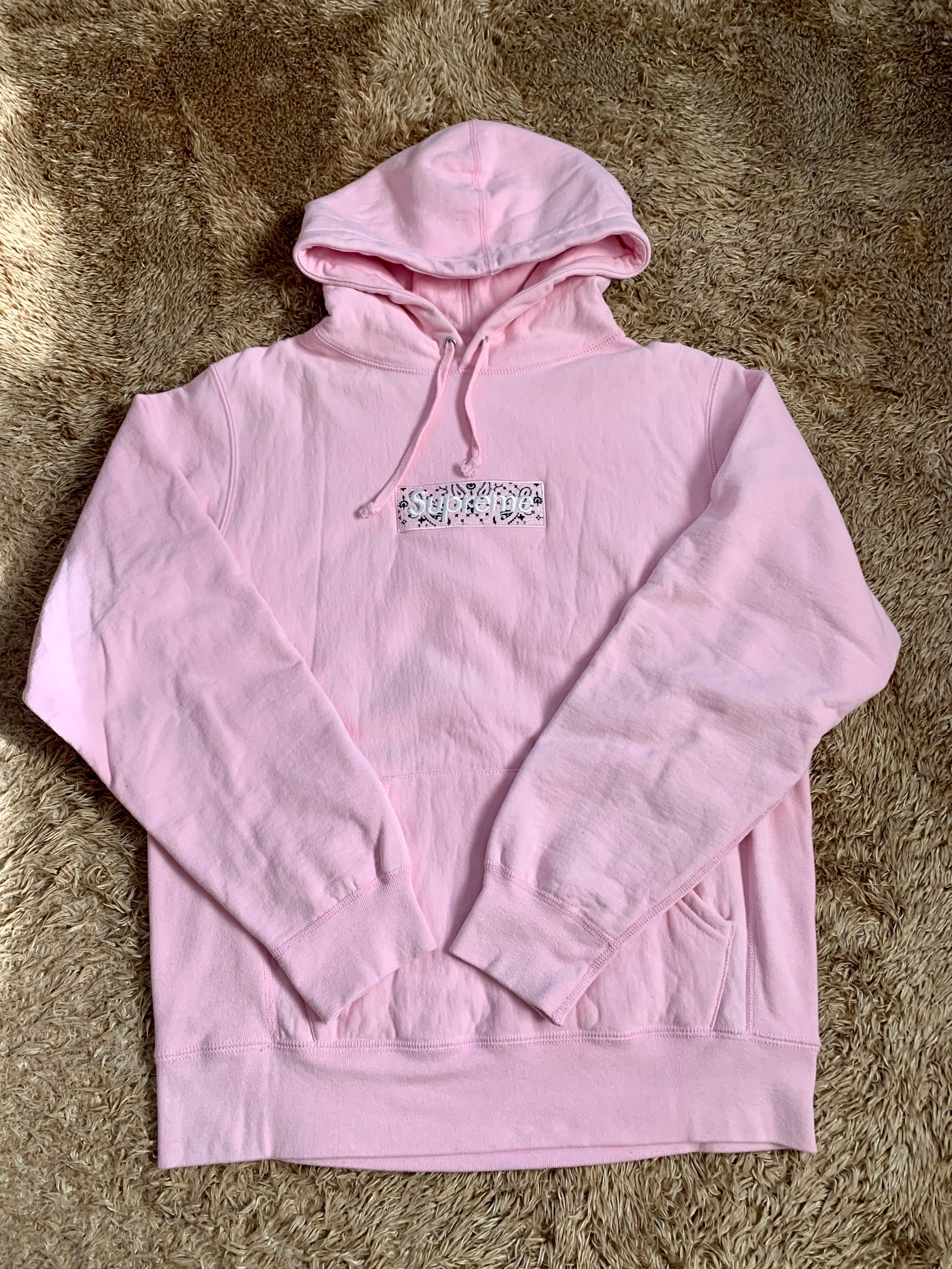 Supreme Bandana Box Logo Hooded Sweatshirt "Pink"