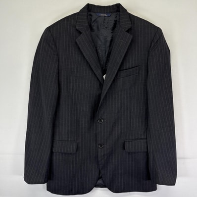 古着 ブルックスブラザーズ Brooks Brothers USA製 テーラードジャケット スーツ ブレザー ストライプ 38REG ブラック系 メンズ