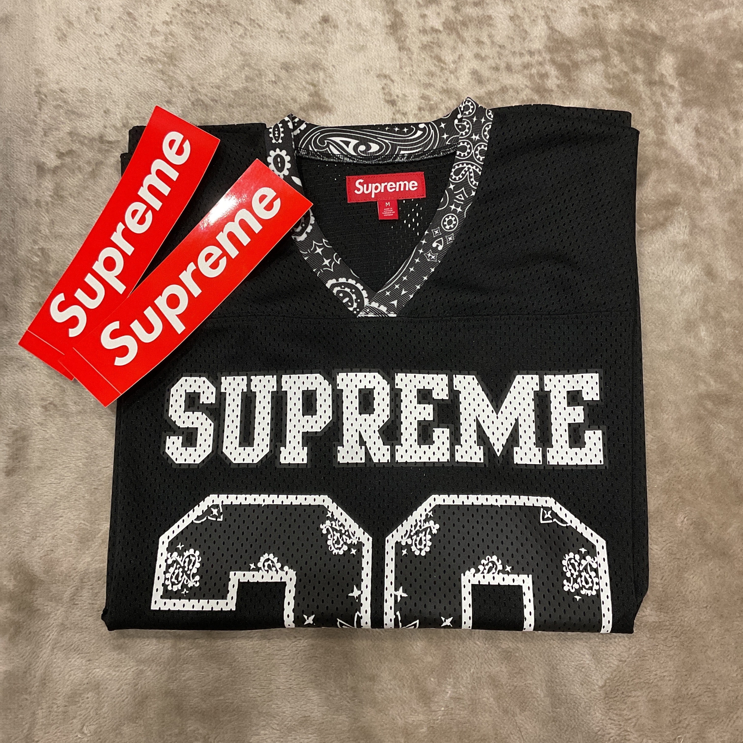 シュプリーム バンダナ フットボール ジャージ "ブラック"