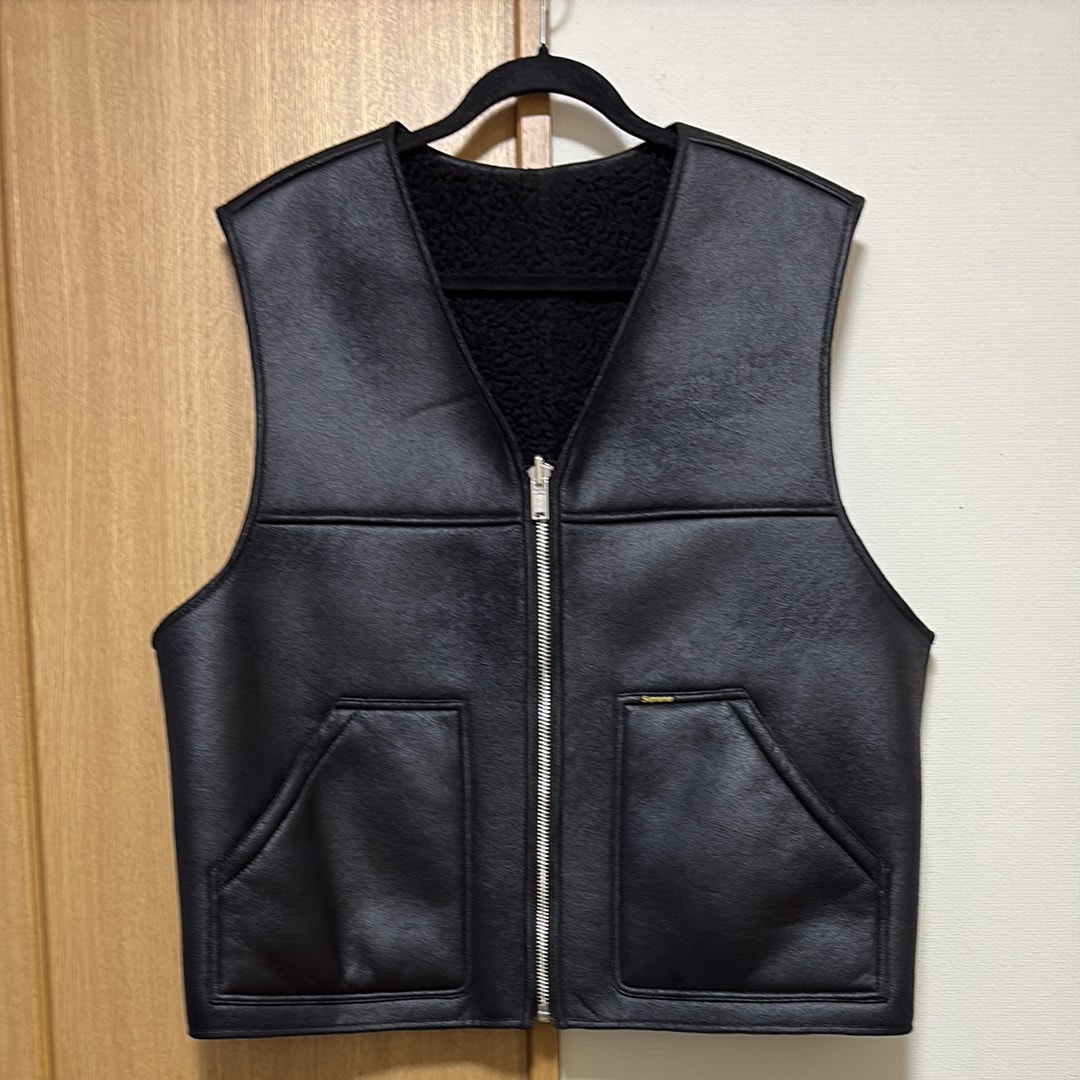 Supreme Reversible Faux Shearling Work Vest 