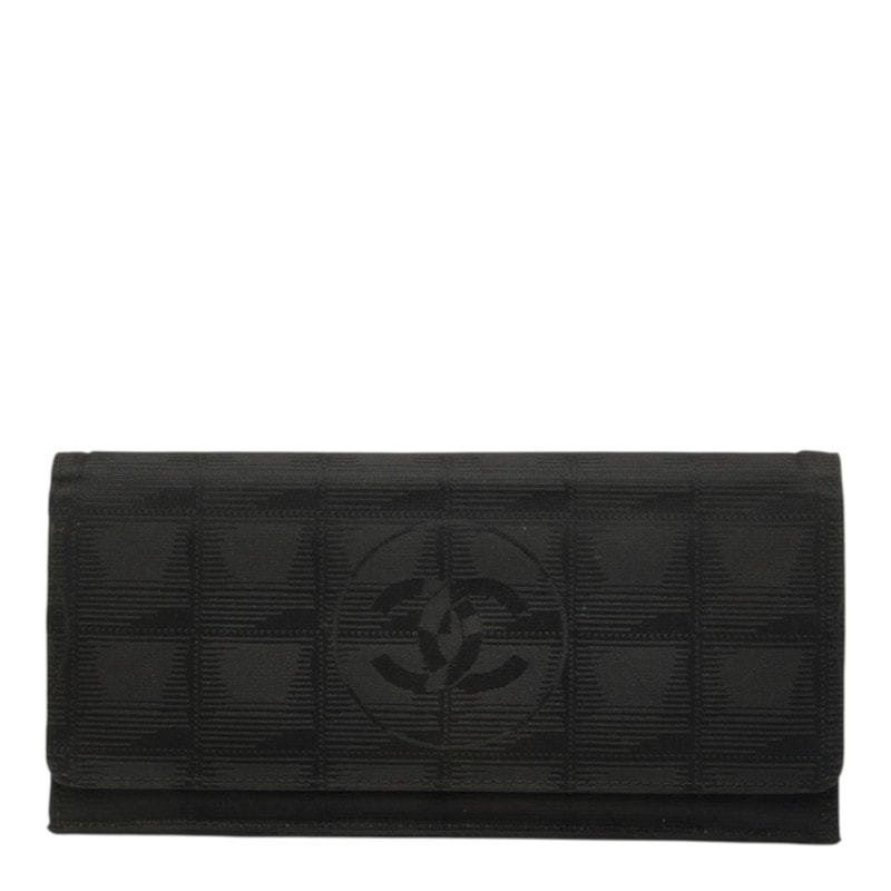 シャネル ニュートラベルライン 長財布 ブラック ナイロン レディース CHANEL 中古