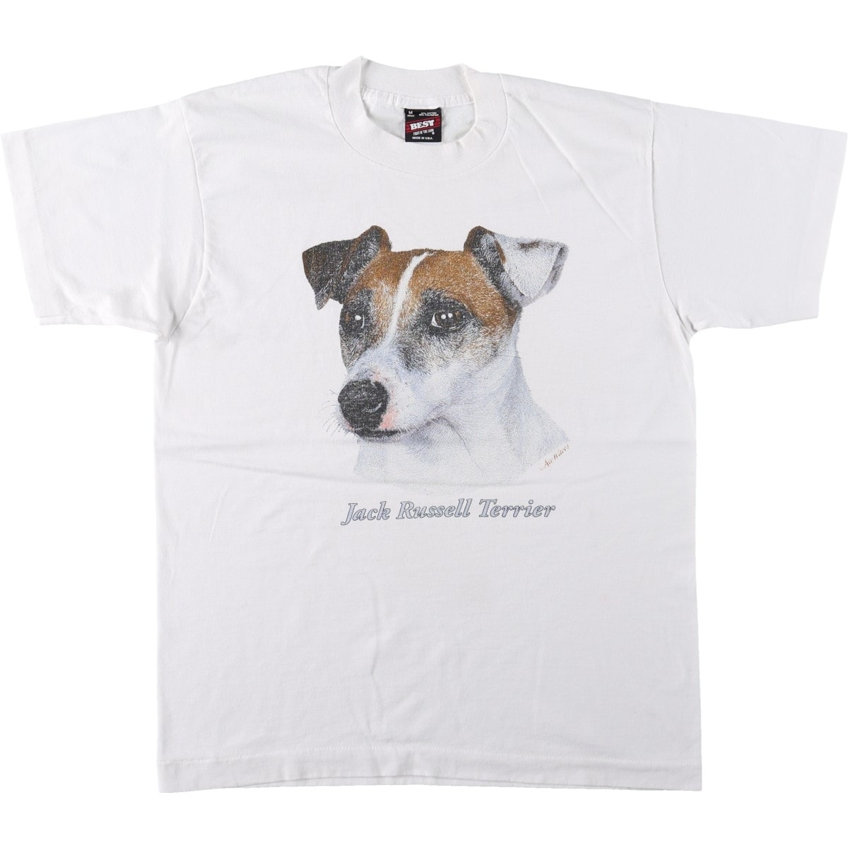 古着 90年代 フルーツオブザルーム FRUIT OF THE LOOM JACK RUSSELL TERRIER ジャックラッセルテリア 犬柄 アニマルTシャツ USA製 メンズM相当/eaa656397