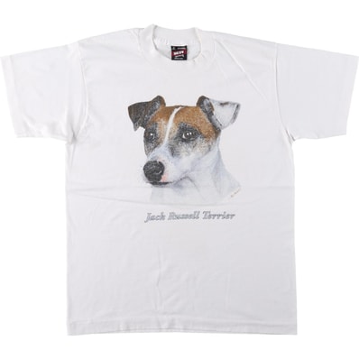 古着 90年代 フルーツオブザルーム FRUIT OF THE LOOM JACK RUSSELL TERRIER ジャックラッセルテリア 犬柄 アニマルTシャツ USA製 メンズM相当/eaa656397
