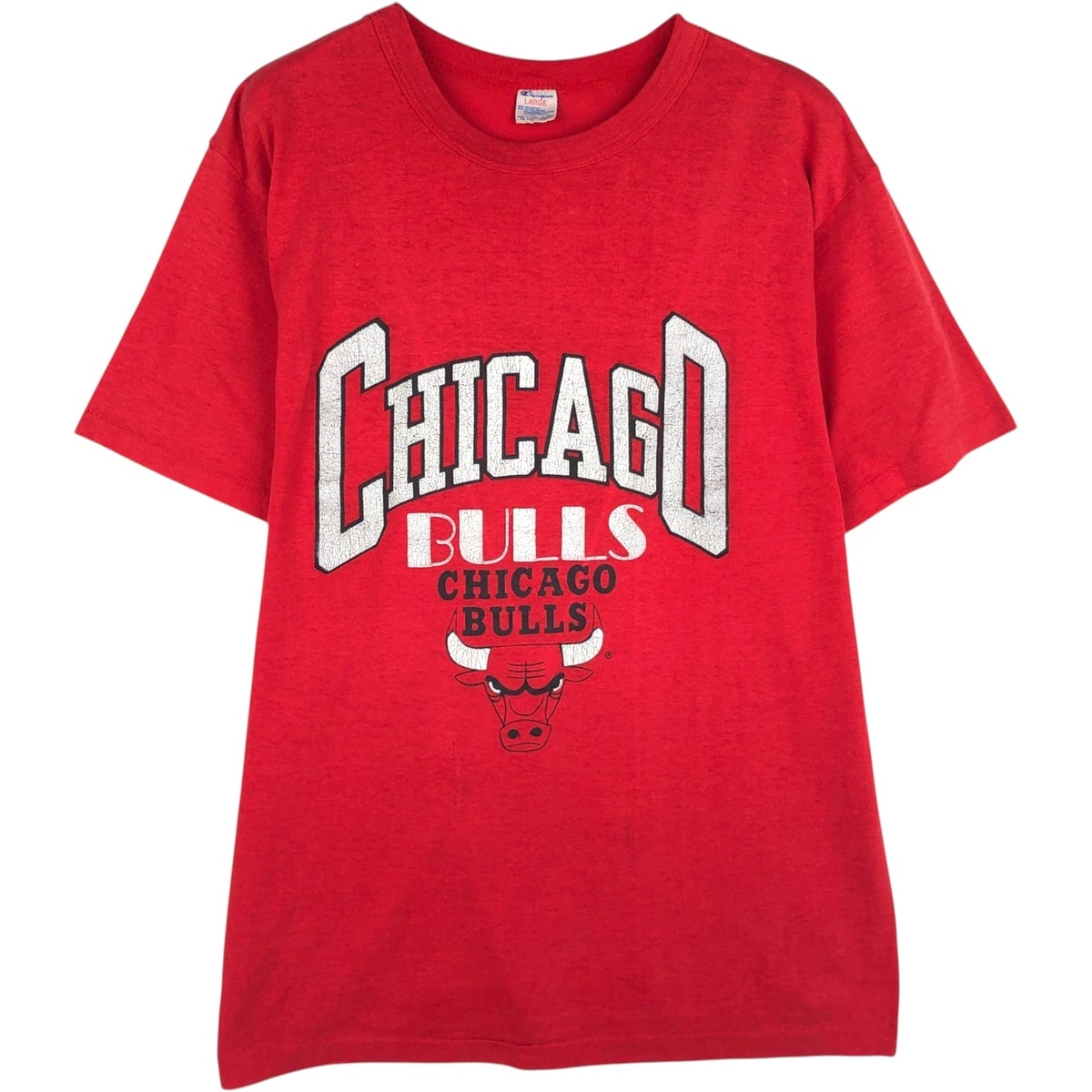 古着 80年代 チャンピオン Champion NBA CHICAGO BULLS シカゴ ブルズ トリコタグ ロゴプリントTシャツ USA製 メンズL相当 ヴィンテージ/eaa640816
