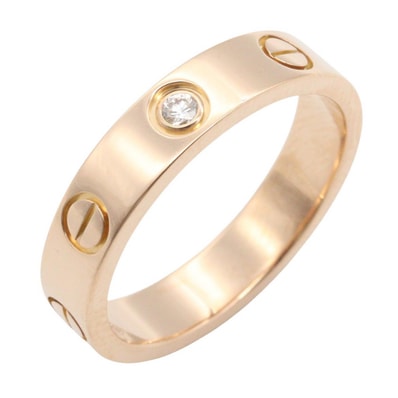 カルティエ CARTIER ミニラブリング 1PD リング・指輪 ジュエリー K18PG(ピンクゴールド) ダイヤモンド レディース ゴールド系 / クリア系 B4050700 【中古】