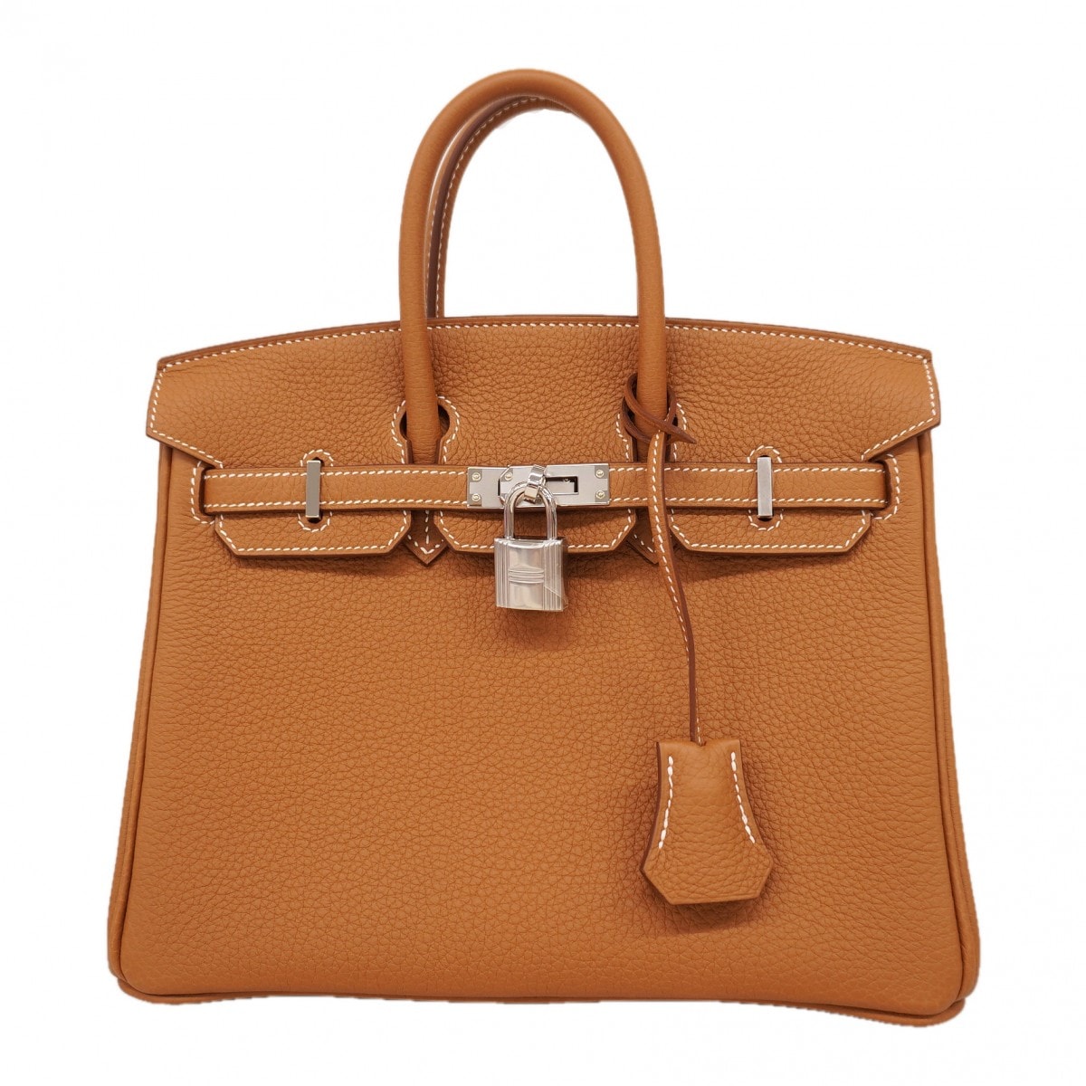 【6de5902-g】エルメス ハンドバッグ バーキン25 トゴ ゴールド シルバー金具 K刻印【中古】レディース