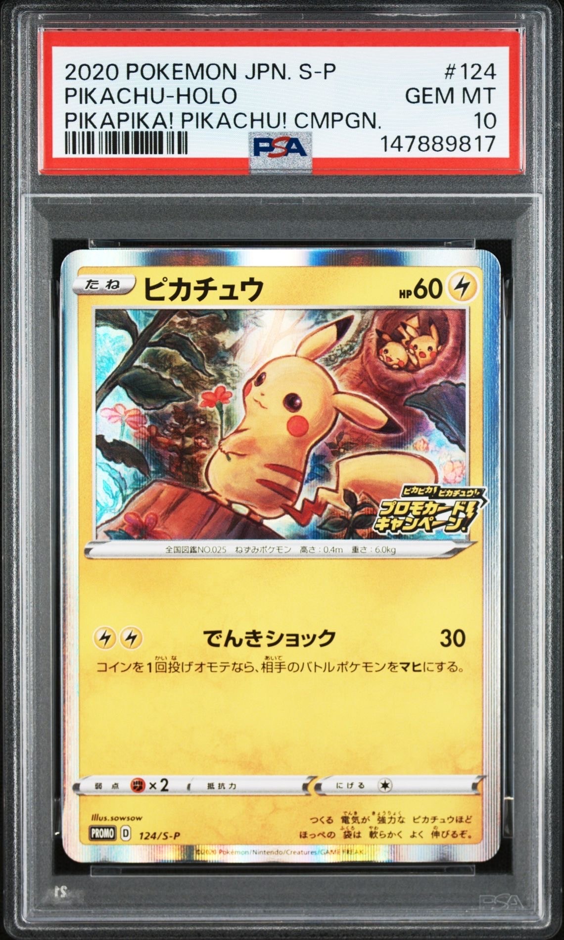 ピカチュウ: プロモ P [S-P 124](ピカピカ!ピカチュウ!プロモカードキャンペーン)
