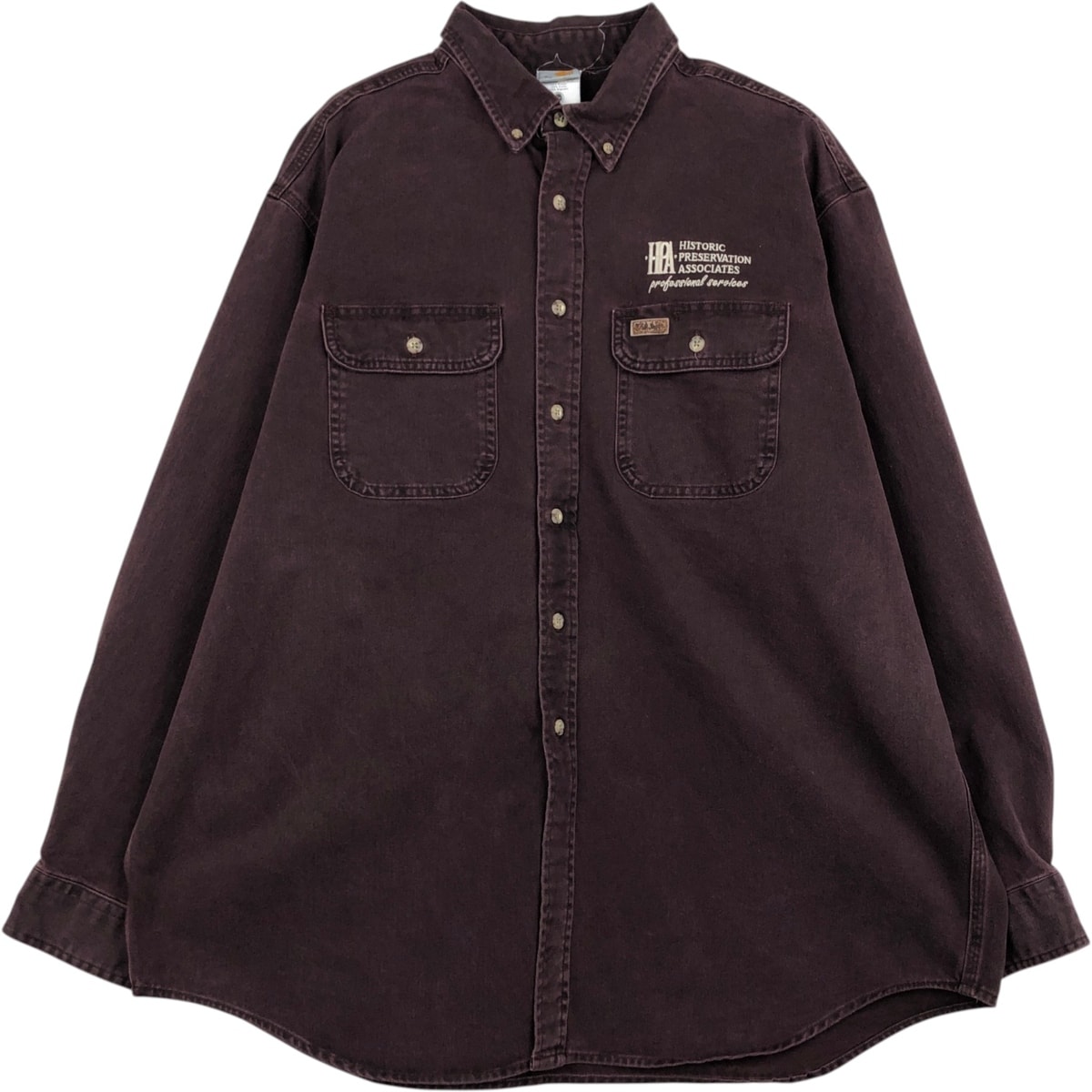 古着 カーハート Carhartt 長袖 ボタンダウン ワークシャツ メンズXL相当/eaa628919