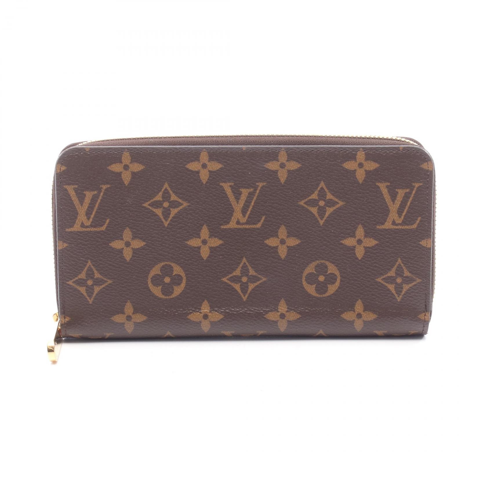 ルイ・ヴィトン LOUIS VUITTON ジッピーウォレット ラウンド長財布 財布 キャンバス PVC モノグラム フューシャ レディース ブラウン系 / ピンク系 M41895 【中古】