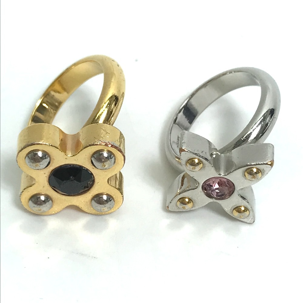 ルイヴィトン LOUIS VUITTON バーグ・ラブレターズ ラインストーン M65247 ラインストーン 2点セット アクセサリー リング・指輪 メタル ゴールド