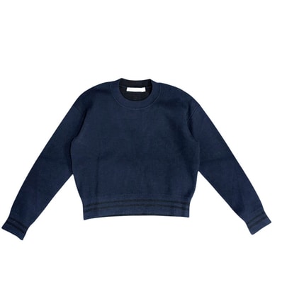 Christian Dior クリスチャンディオール ニット J'ADIOR 8 ボクシーセーター トップス アパレル 服 36 ネイビー 紺 カシミヤ ナイロン ポリウレタン レディース 春 秋 冬 美品【中古品】