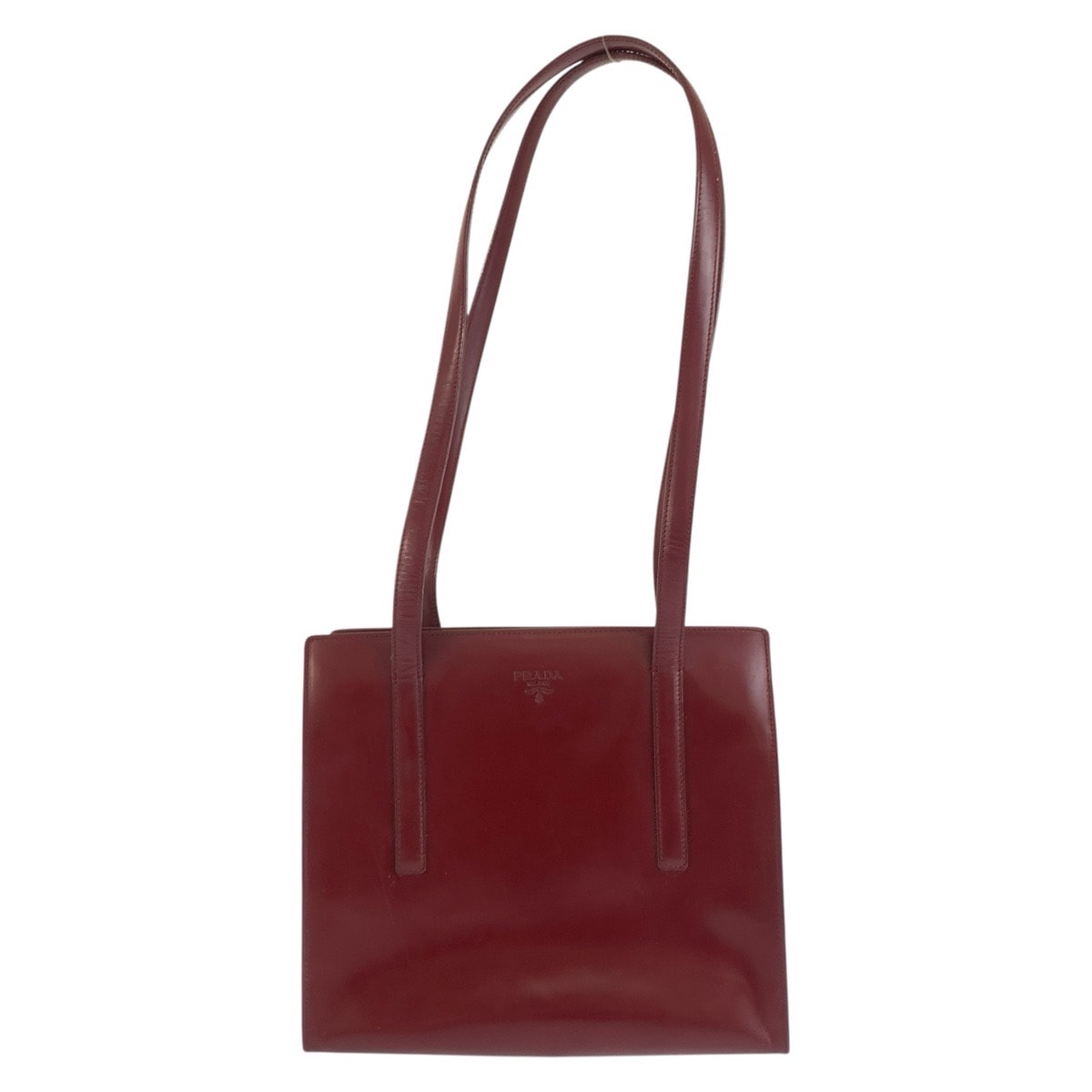 PRADA プラダ レッド パテントレザー トートバッグ ショルダーバッグ 604374 【中古】