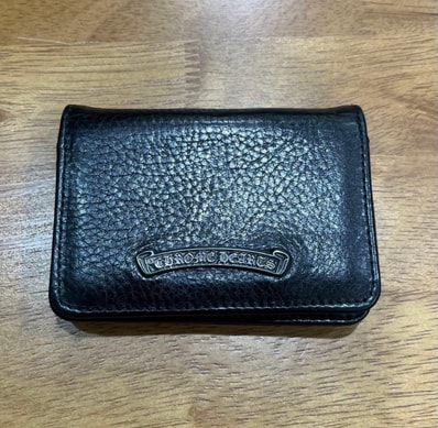 未使用レベル CHROME HEARTS クロムハーツ カードケース ブラック レザーウォレット 財布