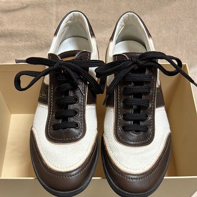 LOUIS VUITTON レザーキャンバススニーカー