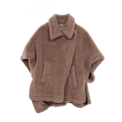 マックスマーラ MAX MARA テディベア ケープ ポンチョ 衣料品 アウター アルパカ レディース ブラウン系 【中古】