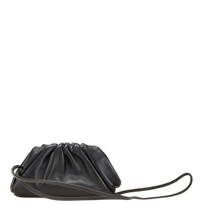ボッテガヴェネタ ザ ポーチ ミニ コインケース 小銭入れ ブラック レザー レディース BOTTEGAVENETA 【中古】
