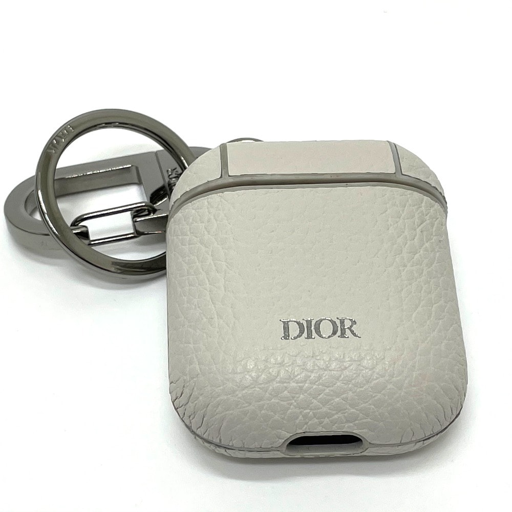 ディオール Dior イヤホンケース 2PUKH190YUZ ロゴ エアポッズ AirPodsケース アクセサリーケース レザー オフホワイト オフホワイト