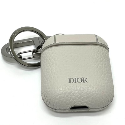 ディオール Dior イヤホンケース 2PUKH190YUZ ロゴ エアポッズ AirPodsケース アクセサリーケース レザー オフホワイト オフホワイト